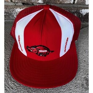 Vintage Arkansas Razorbacks NCAA College Red‎ Snapback Hat Made In USA AJD Hogs